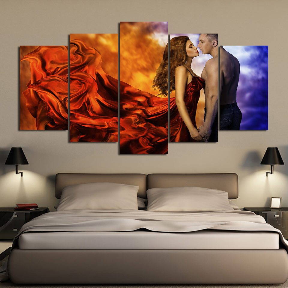 Romantic Sexy Couples Kissing Picture Canvas prints wall art Drop shipping - 副本