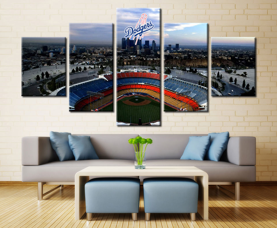 LA Dodgers Stadium Baseball Canvas Print Home Decor Wall Art Drop shipping - 副本