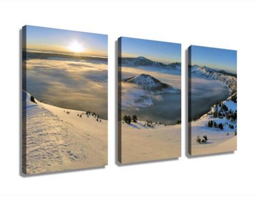 Crater Lake Winter canvas art print drop shipping - 副本