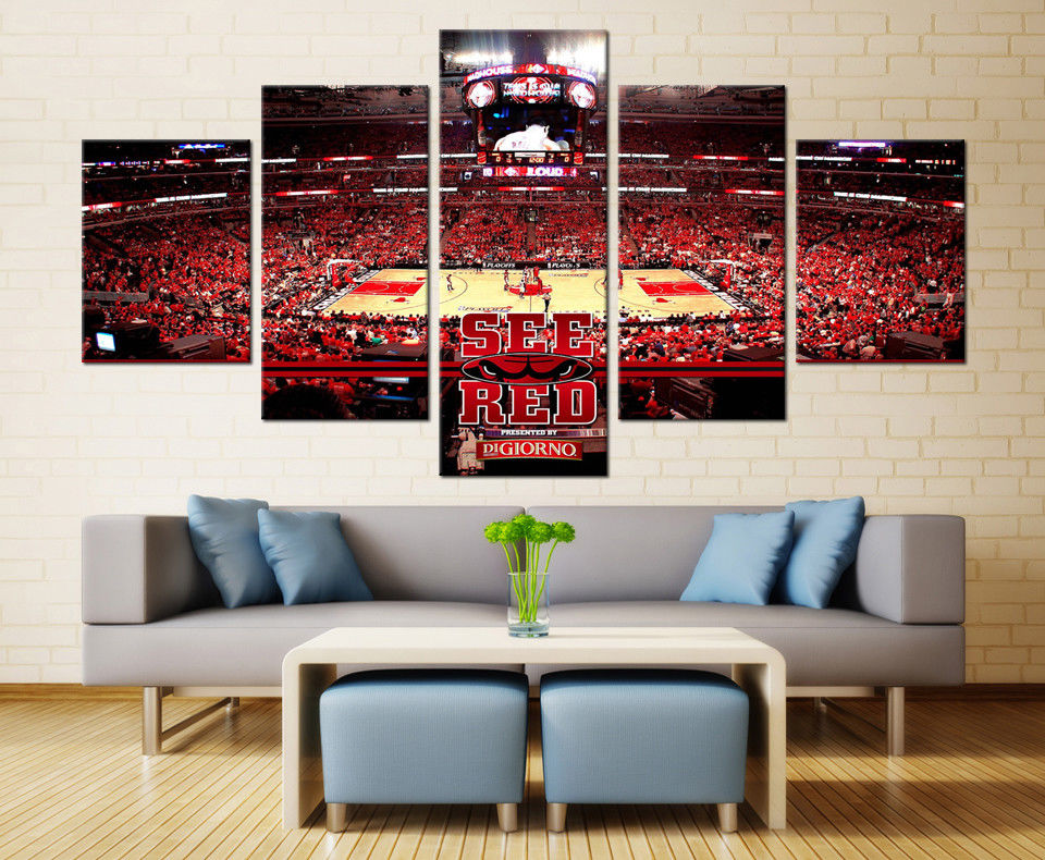 Chicago Bulls Sports Team Stadium canvas art wall decor drop shipping - 副本