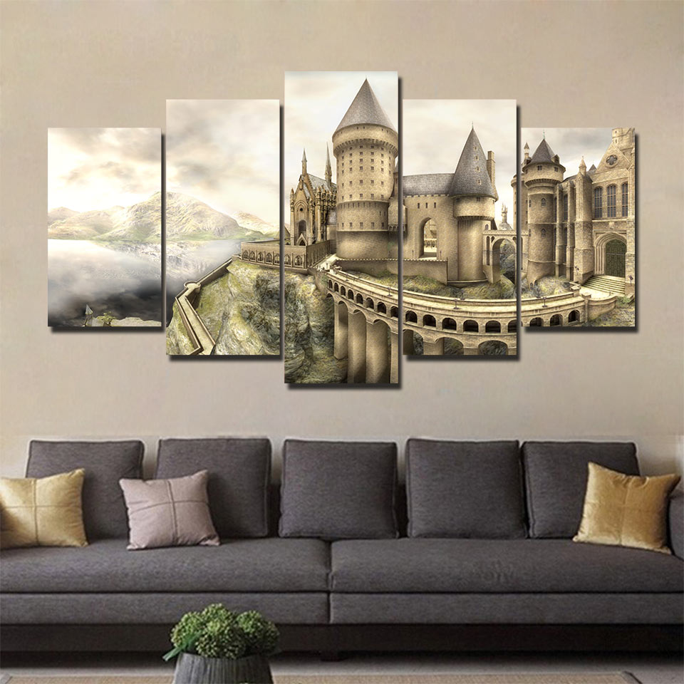 canvas Retro Castle City View Poster hd printed drop shipping - 副本