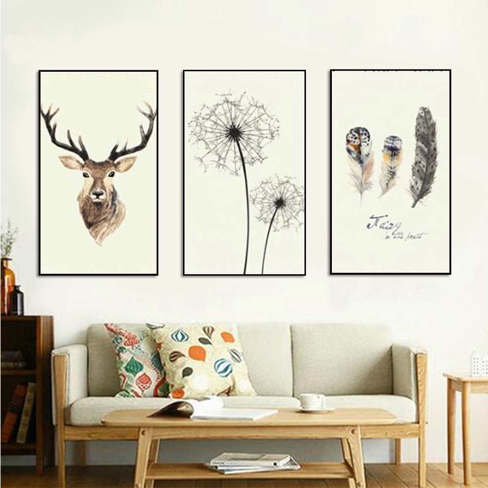 Deer Canvas Painting Posters and Prints Nordic Home Decoration Abstract Drop shipping - 副本