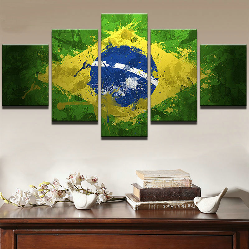 Brazil Painting Sport Flag Canvas Wall Art Drop shipping - 副本