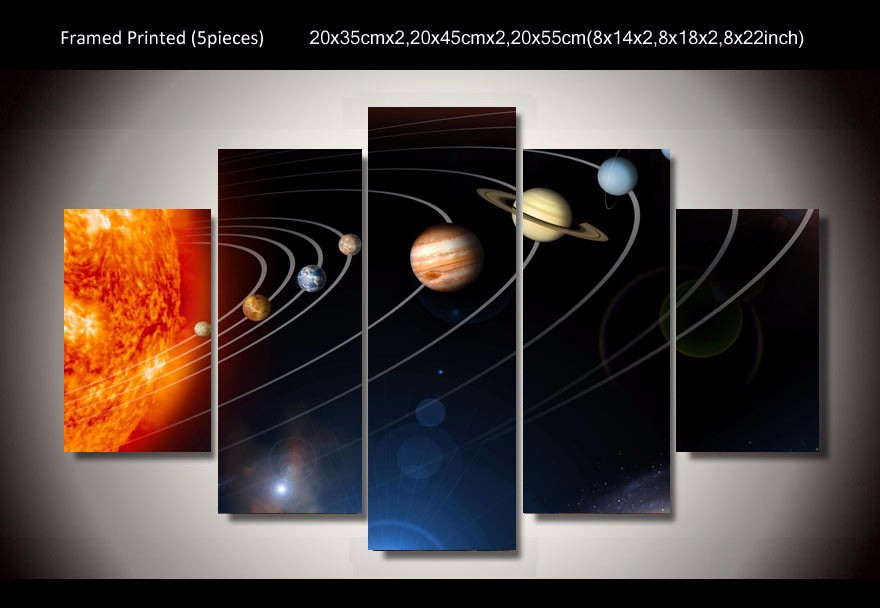 HD Printed our solar system picture painting wall art Canvas Print drop shipping - 副本