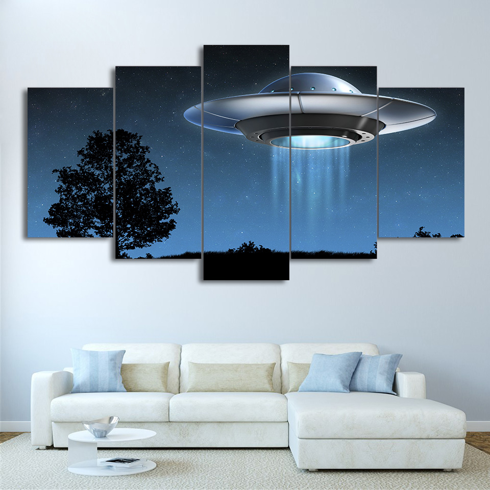 Universe Flying UFO painting HD printed canvas art drop shipping - 副本