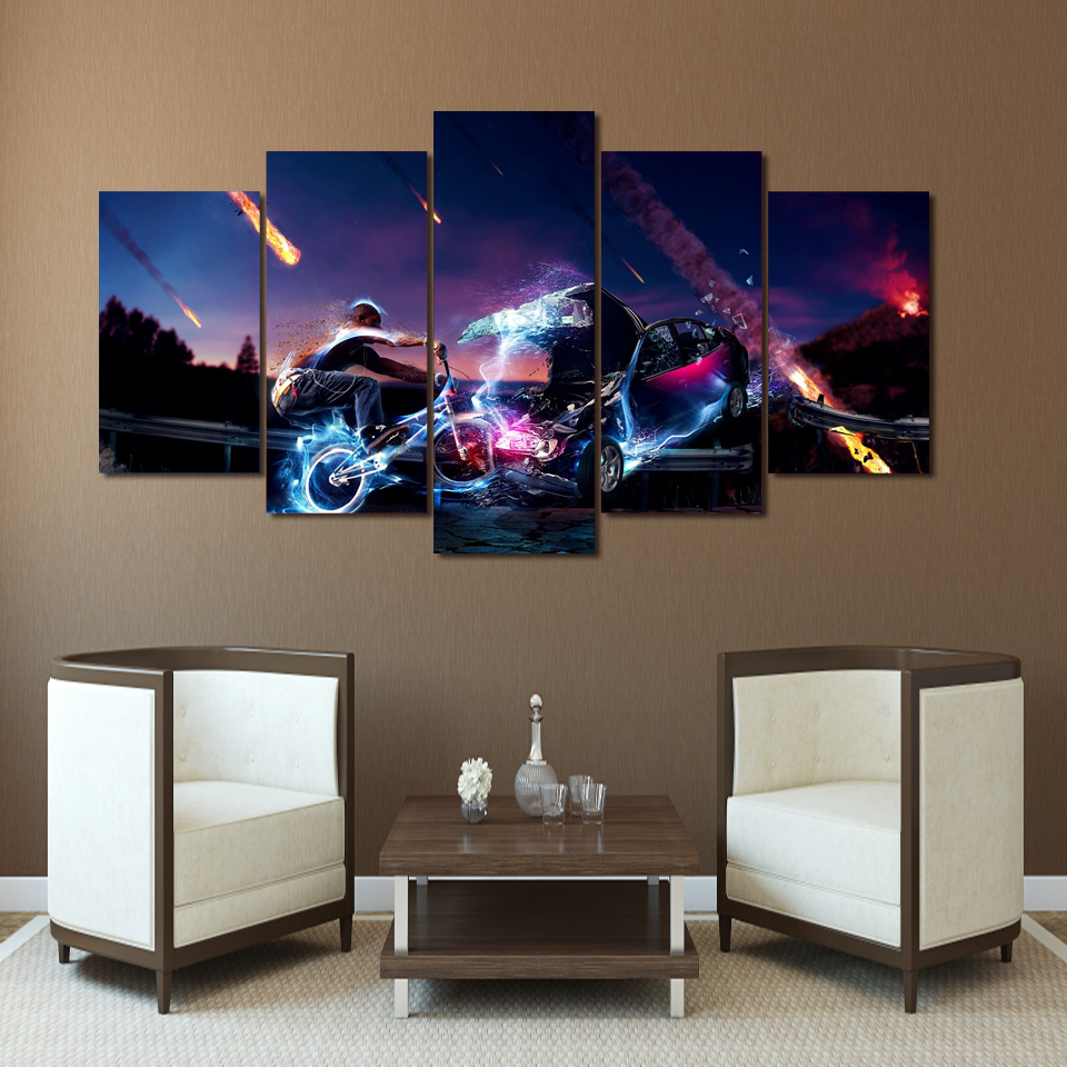  bmx abstract Group Painting Canvas Print room decor print poster drop shipping - 副本