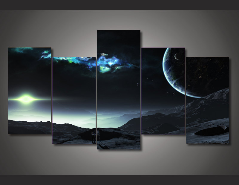 Universe Planet Painting on canvas print poster picture canvas drop shipping - 副本