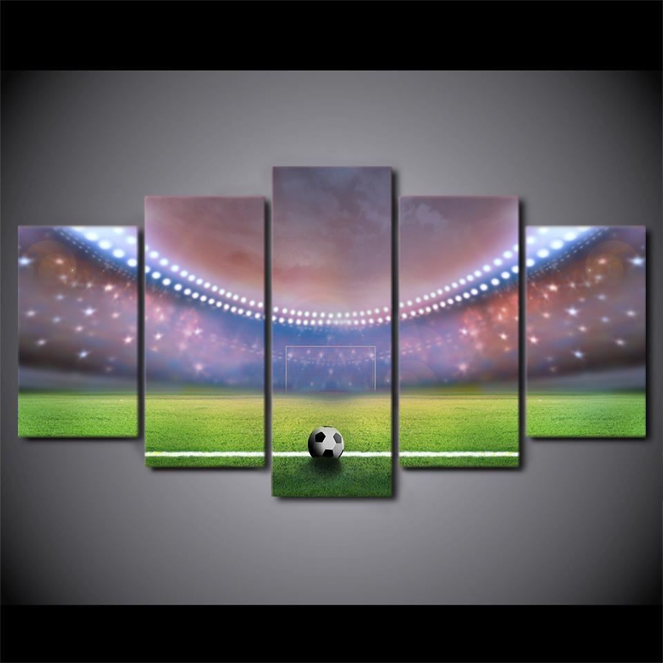 Soccer Football Stadium 5 Panel Canvas Print Wall Art Painting Drop shipping - 副本