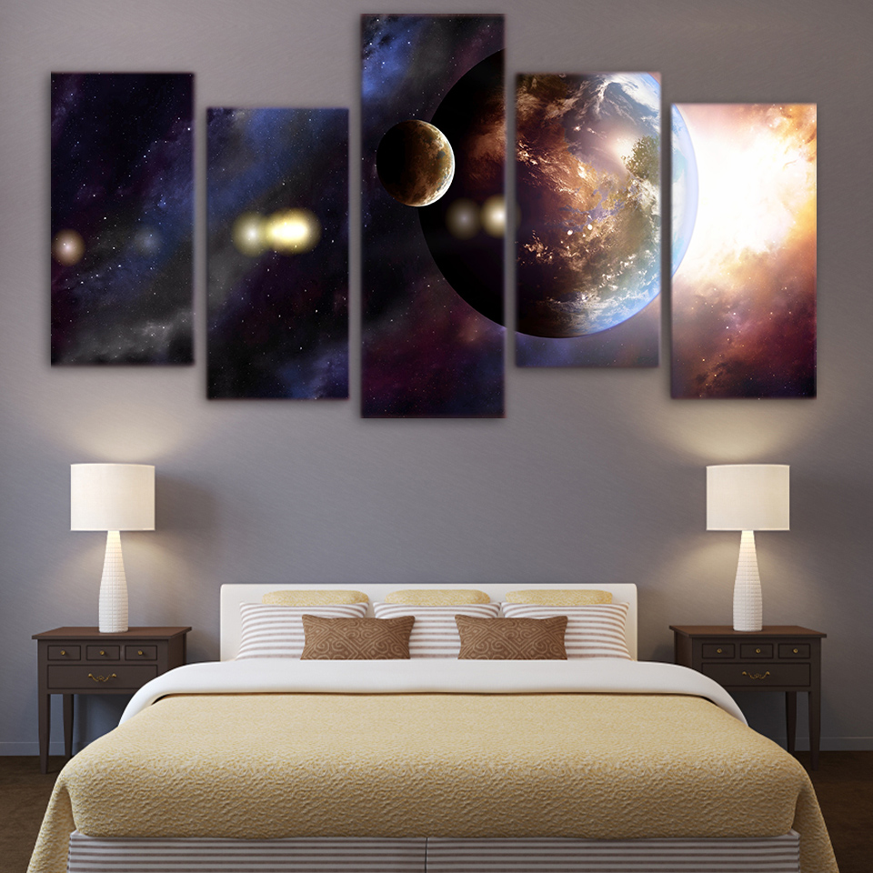 Abstract Universe Galaxy Planet Wall Pictures Canvas print drop shiping - 副本