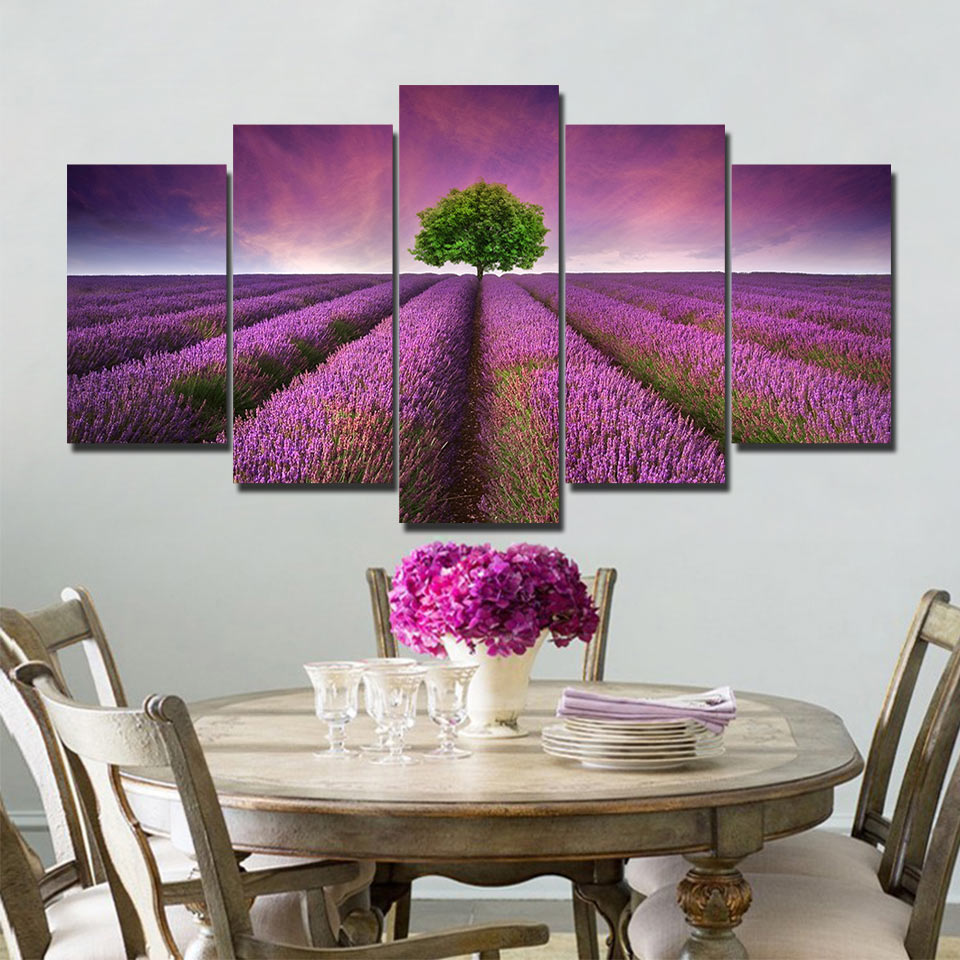 Lavender Flower Sea canvas wall art pictures drop shipping - 副本 - 副本