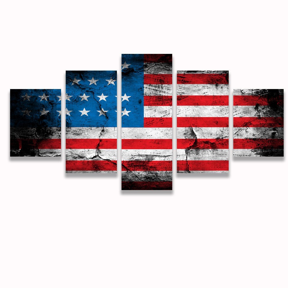 Retro American flag canvas print art home decor wall art pictures Drop shipping - 副本