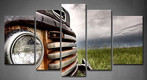  Truck On The Prairie Painting Pictures Print On Canvas Car Wall Art Drop shipping - 副本