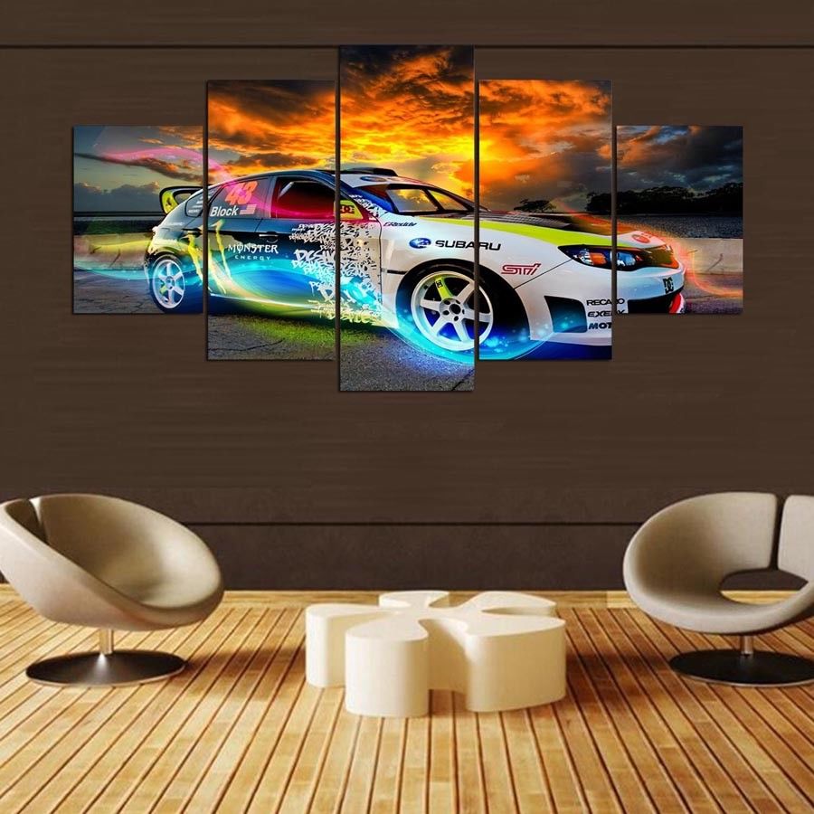 Subaru Colorful Sport Car Canvas Wall Art HD Printed Drop shipping  - 副本