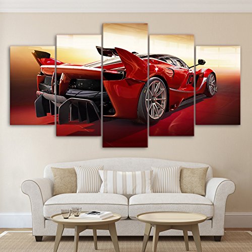 Red Cool Sport Car Painting Canvas Printed Wall Art Poster Drop shipping - 副本