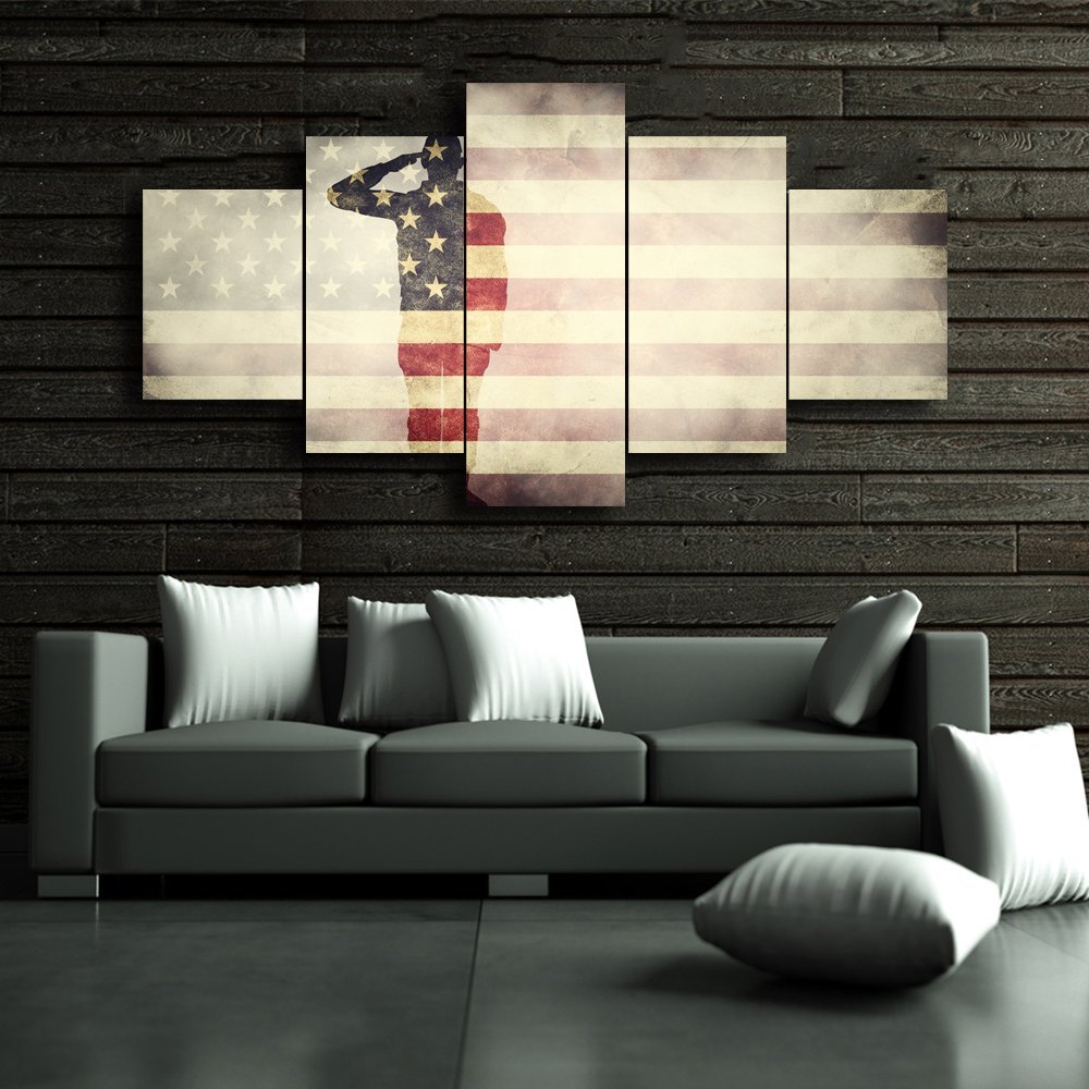 USA Flag,Honored Nation Symbol Canvas Print Wall Decor Drop shipping - 副本