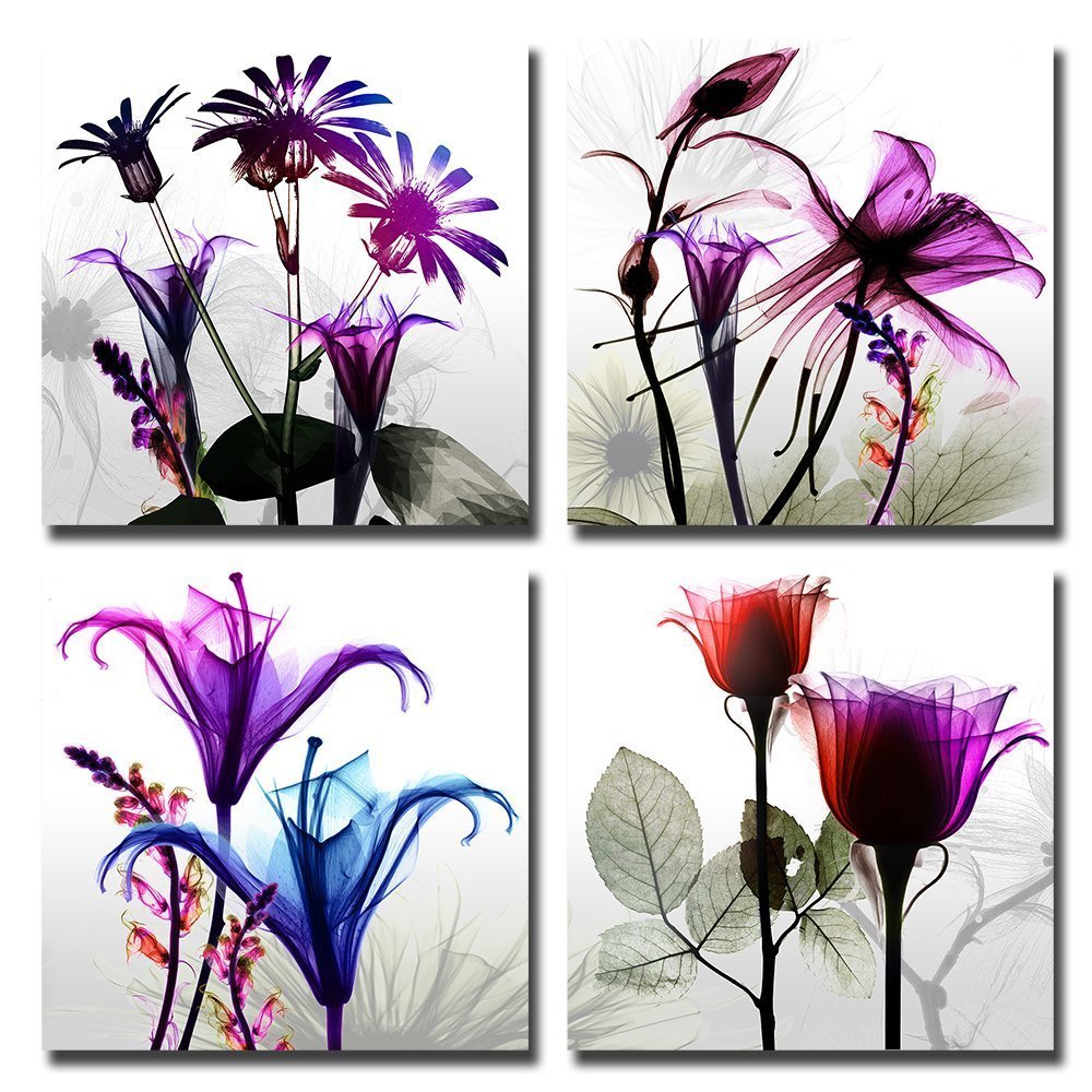 Multi Flowers Pictures Photo Paintings Print on Canvas Wall Art - 副本