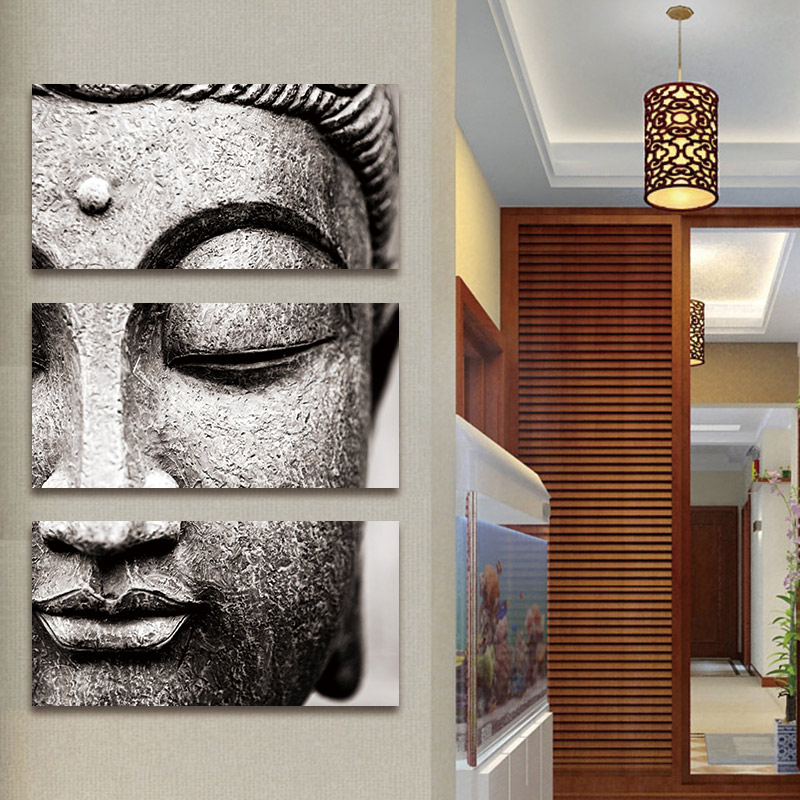 Buddha Wall Print on Canvas 3 Panel canvas painting Wall Art Dropshipping - 副本