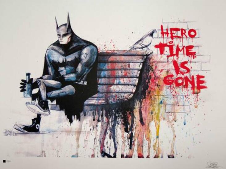 large and extra large Banksy Hero Time is Gone HD Canvas Print Wall Art Painting Drop shipping - 副本