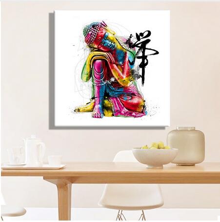 Abstract Colorful Buddha Head Wall Art Oil Painting Canvas Painting Dropshipping - 副本