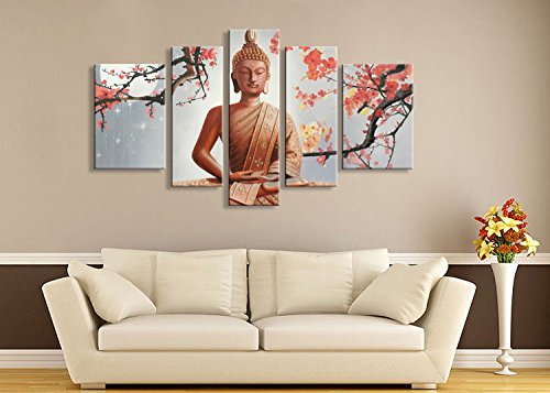 Buddha Paintings on Canvas 5 panel Wall Decor Painting Dropshiping  - 副本