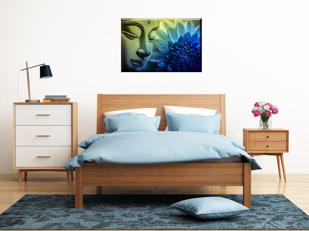 Buddha Wall Art Flower Picture Canvas Prints for Study or Office Dropshipping - 副本