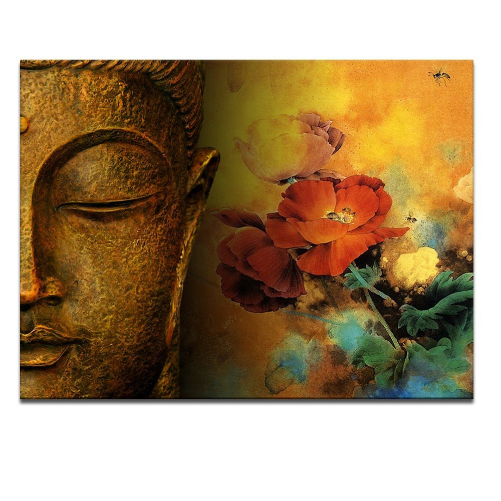 Buddha Canvas Wall Art ,Large Size Merciful Buddha Canvas Print Dropshiping - 副本