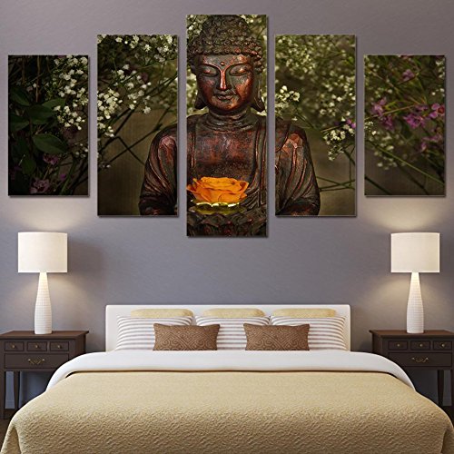 Wall Decor Green Buddha Painting Premium Quality Canvas Printed Wall Art Poster 5 Pieces Dropshipping  - 副本