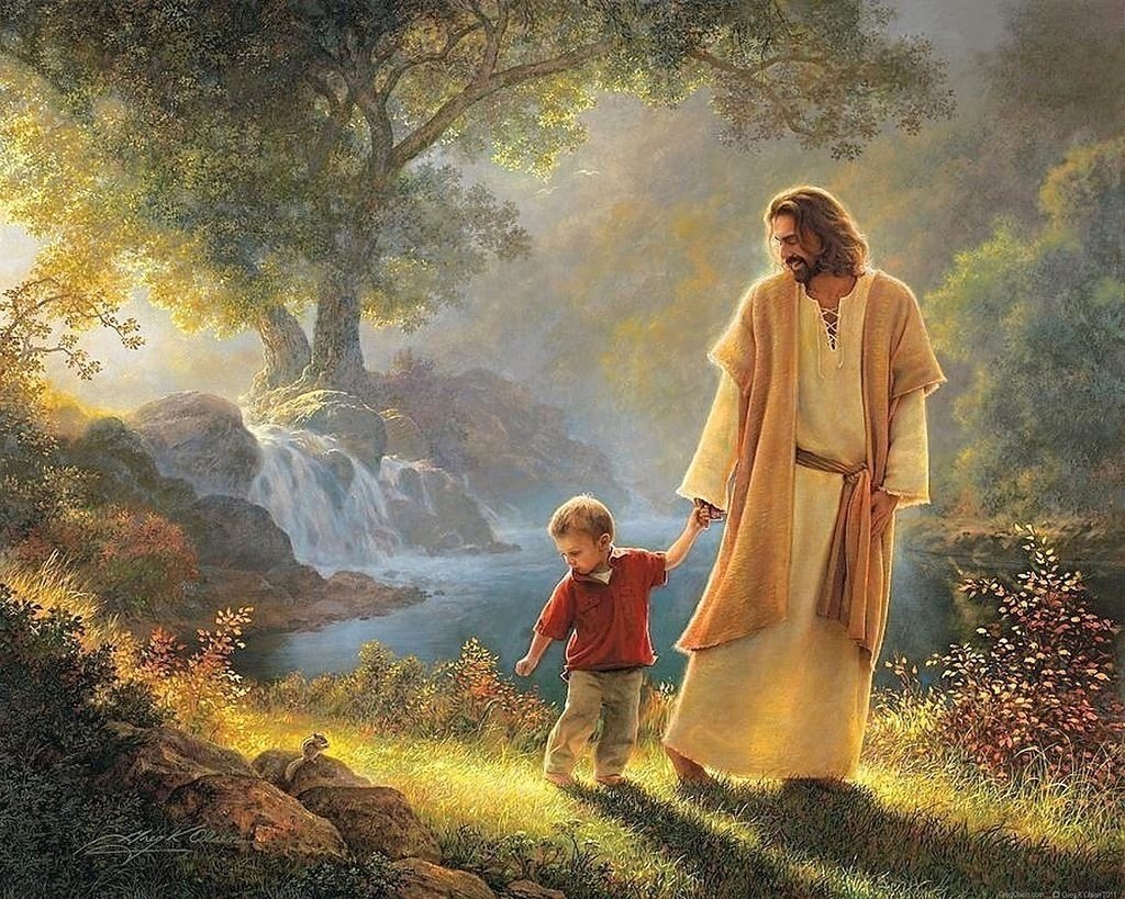 Jesus Walking With Child Wall Art Print Painting for Kitch decor dropshipping - 副本