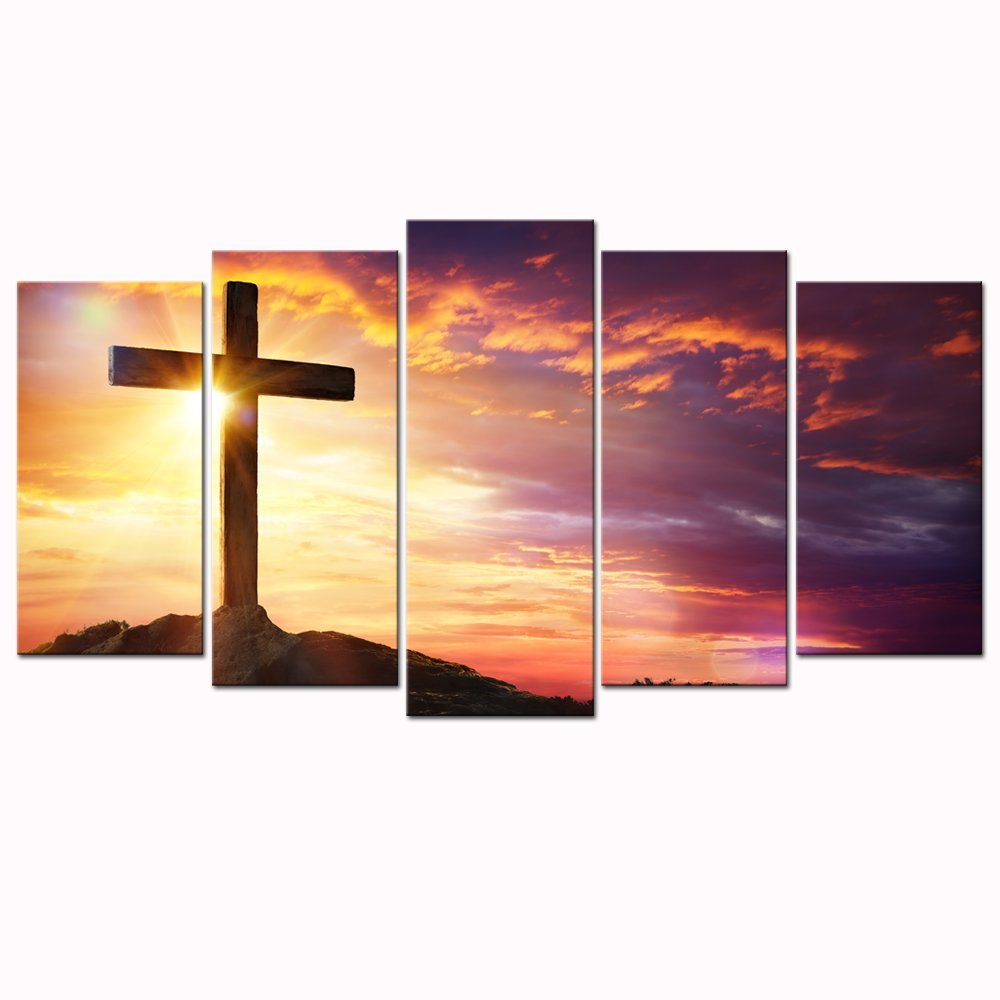 Christian Crosses at Sunset Canvas Prints Wall Art Dropshipping - 副本