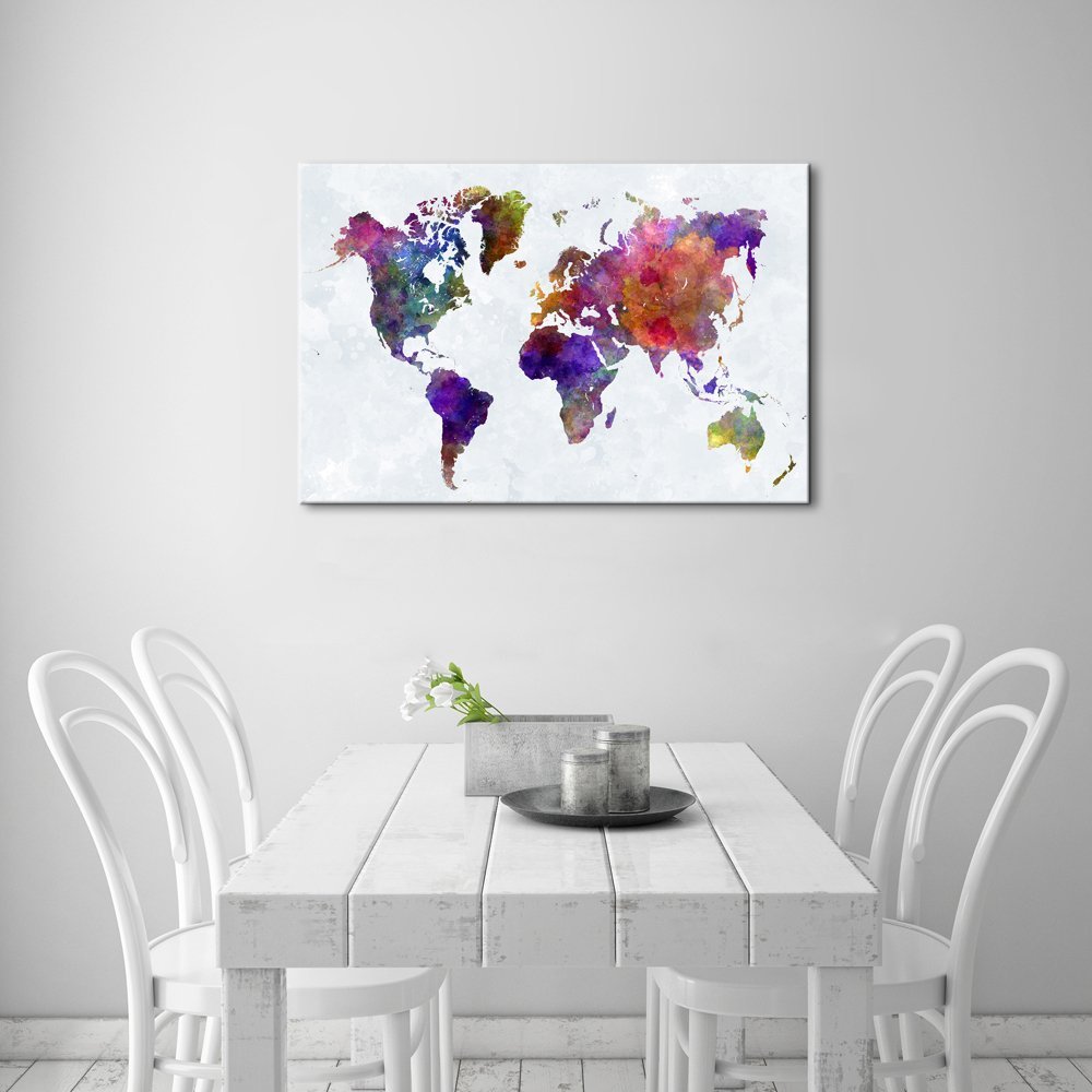 3 Piece Large Colorful Vintage World Map Giclee Canvas Prints Artwork Abstract Landscape Pictures Dropshipping - 副本