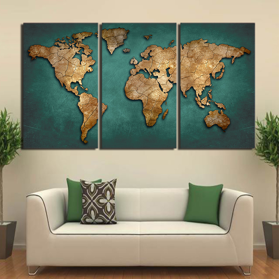 3 Piece Canvas Art World Map Canvas Painting wall Art Canvas print dropshipping - 副本