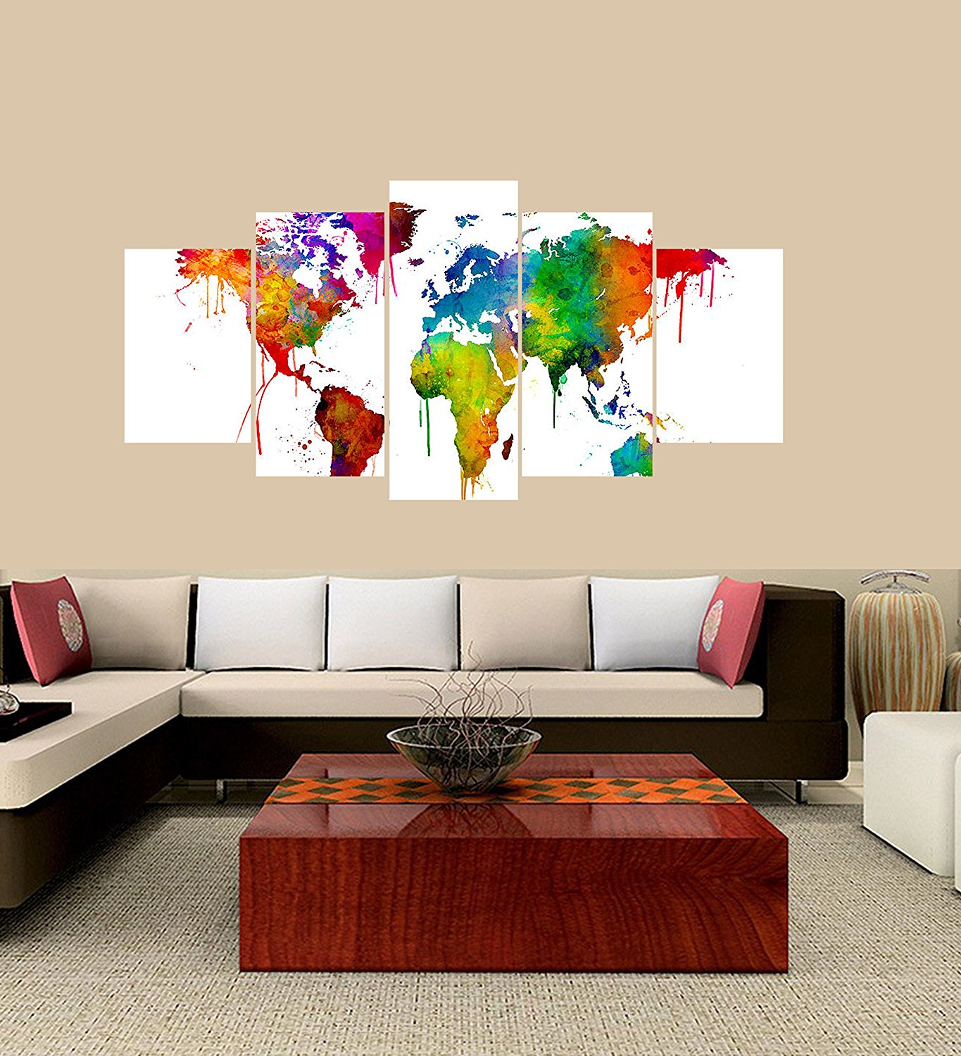 Wall Decor World Map Painting Canvas Printed Wall Art Poster Dropshipping - 副本