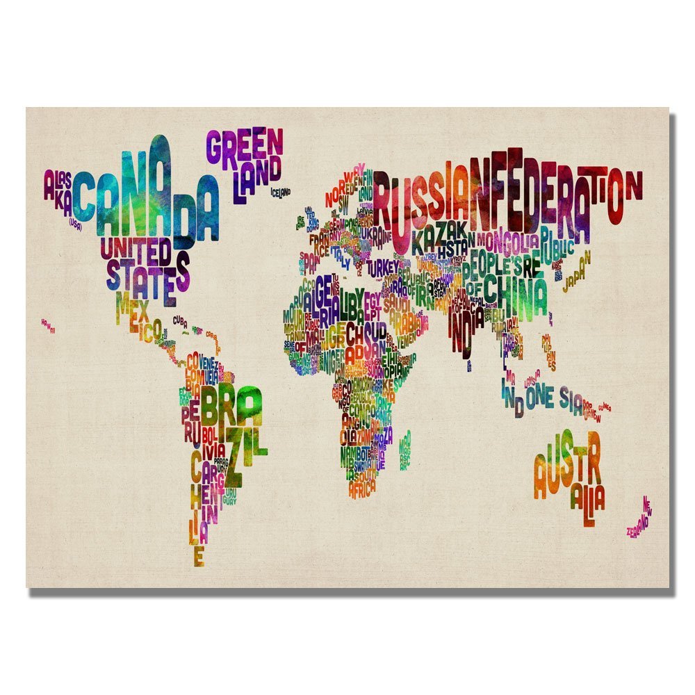 Large Canvas Wall Art Typography World Map Wall Decor for Living Room Dropshipping - 副本