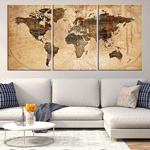 World Map Wall Art, Old World Map Canvas print oil painting drop shipping - 副本