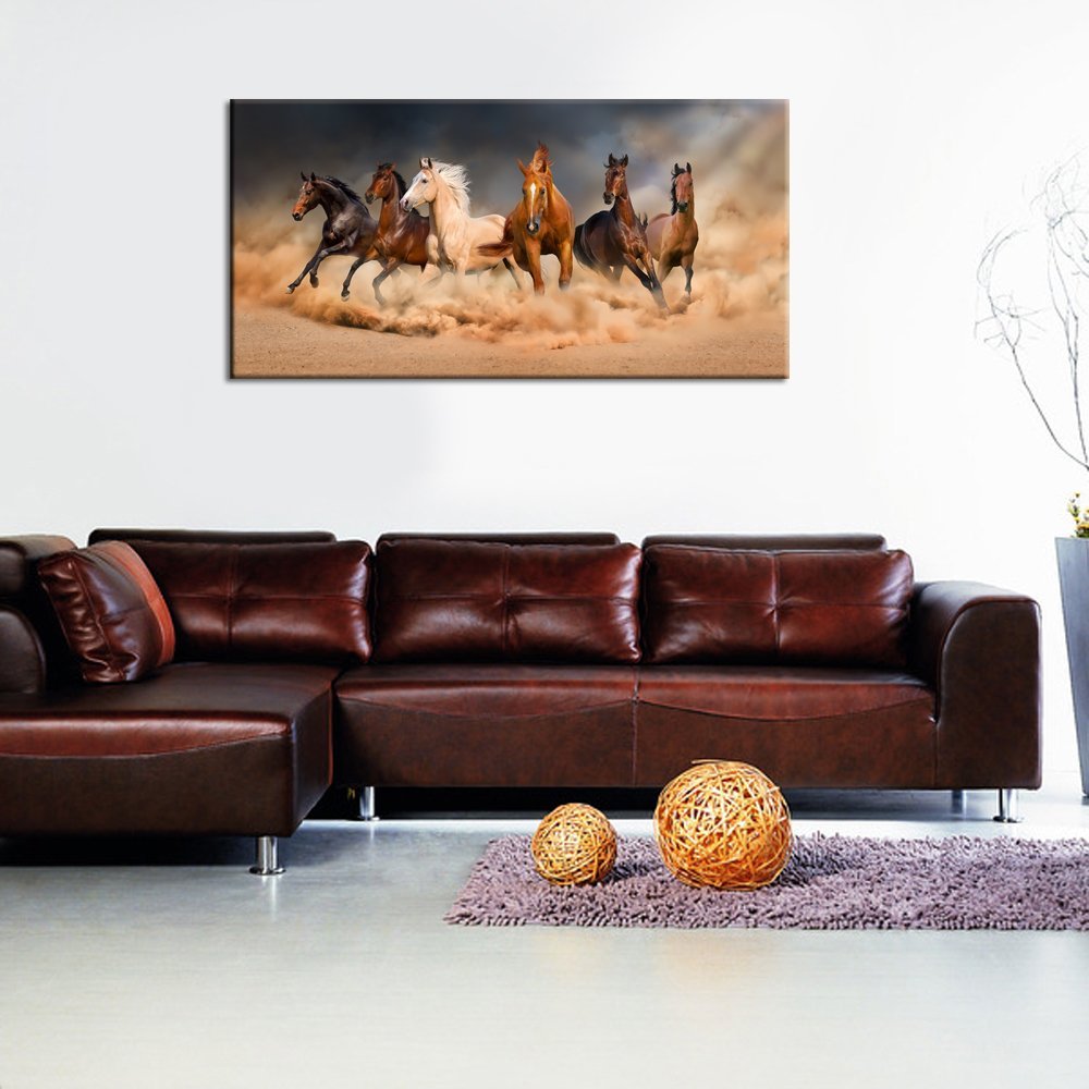 Large Size Running Horse Wild Animal Picture Canvas Wall Art Oil Painting Drop shipping  - 副本