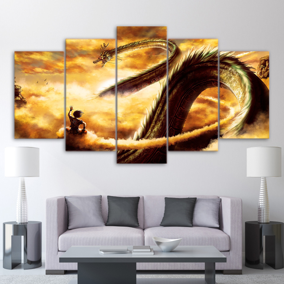  Anime poster dragon ball cartoon painting canvas print wall art drop shipping