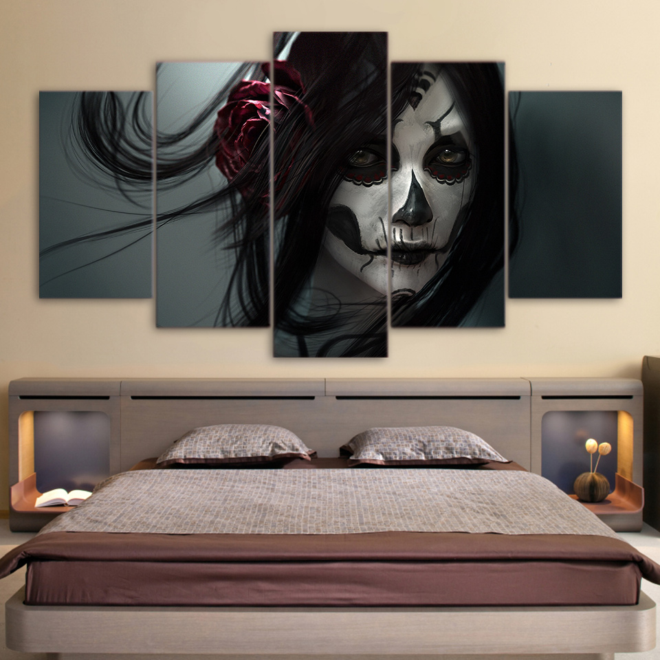 canvas art Day of the Dead Face Painting wall art work drop shipping