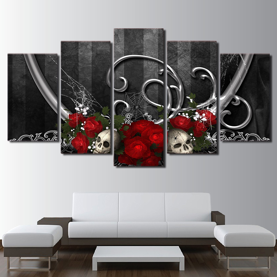 Skull pattern Painting on canvas print poster picture drop shipping