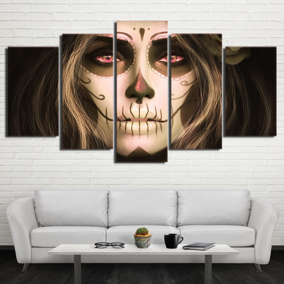 Green Day of the Dead Face Painting canvas art wall art print poster drop shipping