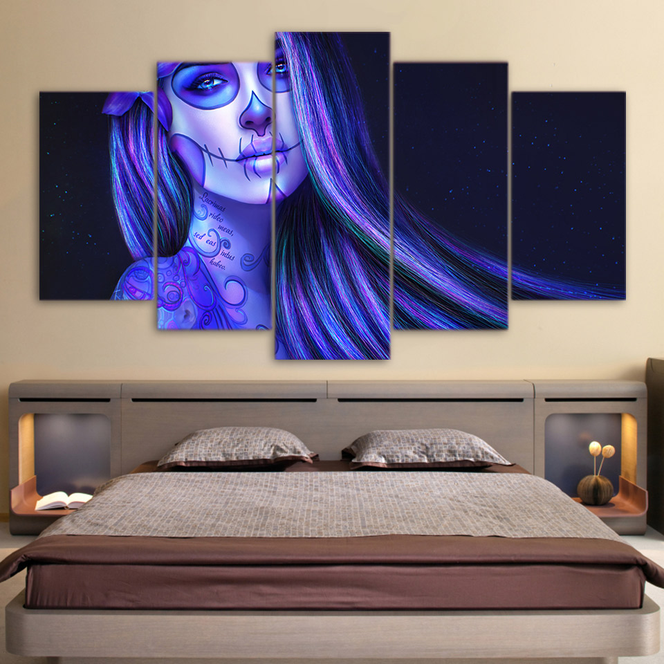 sugar skull day of dead face Painting  print poster drop shipping