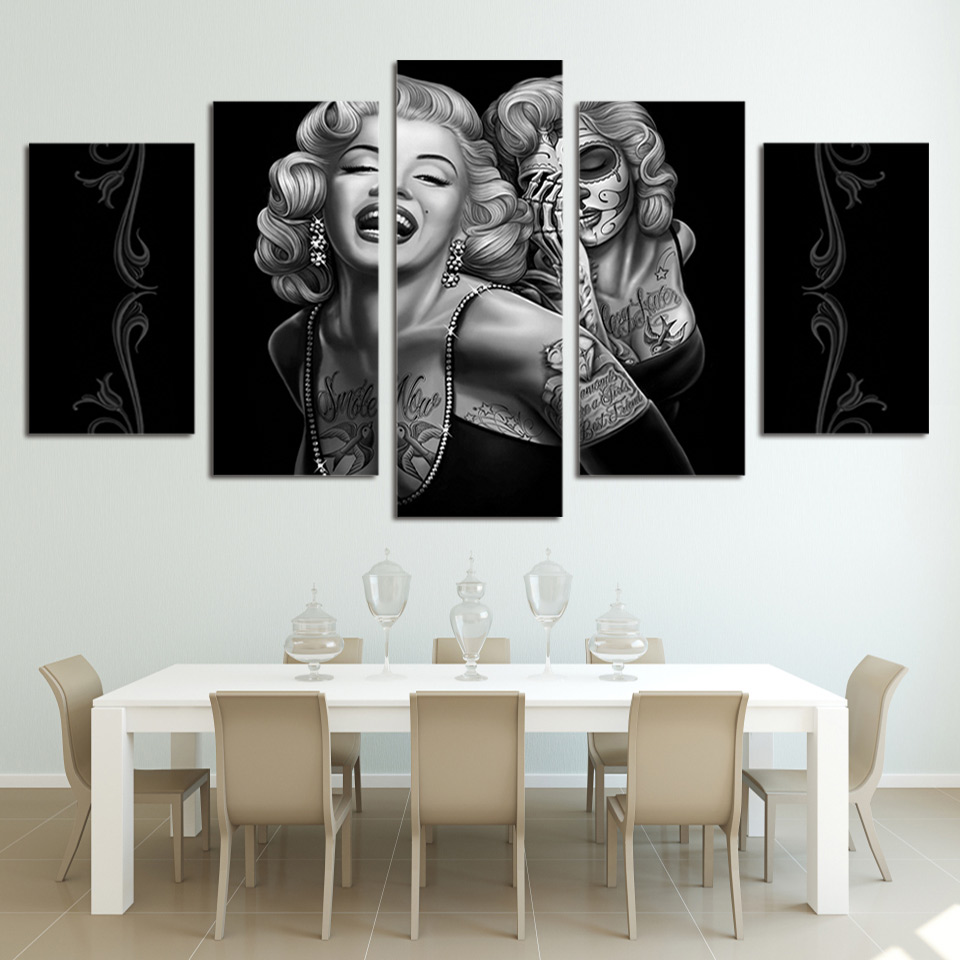 Marilyn Monroe sugar skull Painting poster picture canvas art wall decor drop shipping