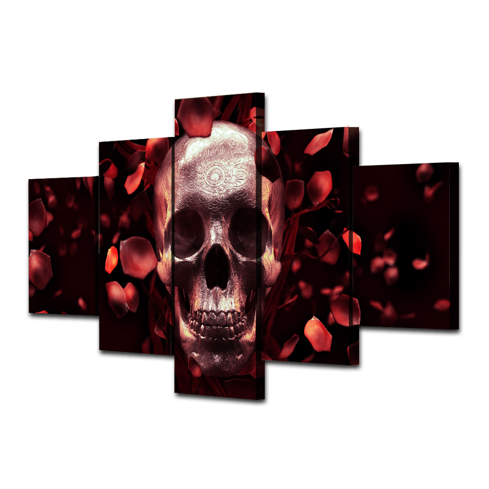 roses skull full res Painting print poster picture drop shipping