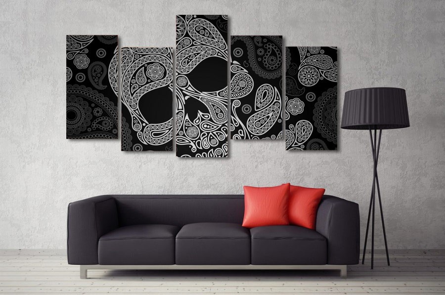 Skeleton line pattern Painting on canvas prints wall art drop shipping