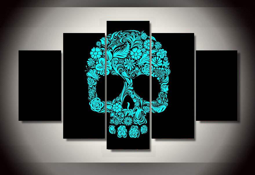 Skull pattern Painting on canvas wall art decor drop shipping