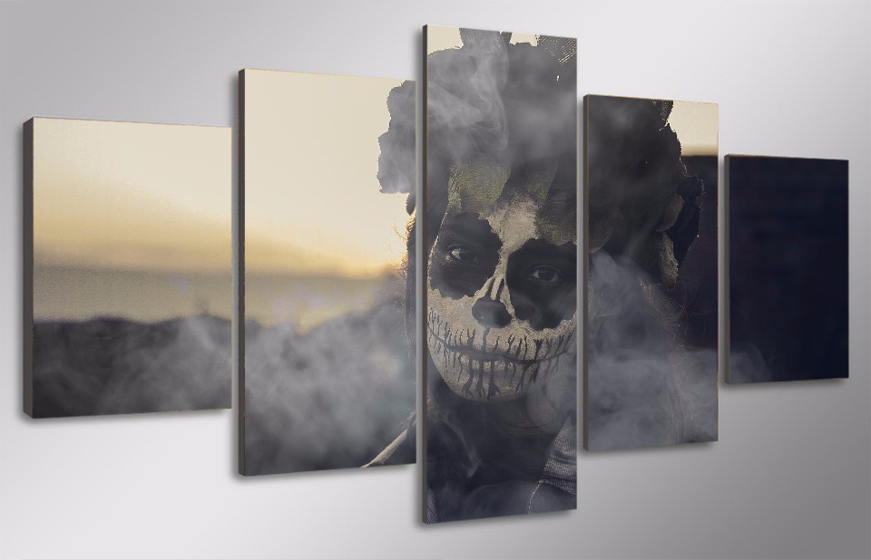  Day of the Dead Face Group Painting Canvas Print Wall Art Drop shipping