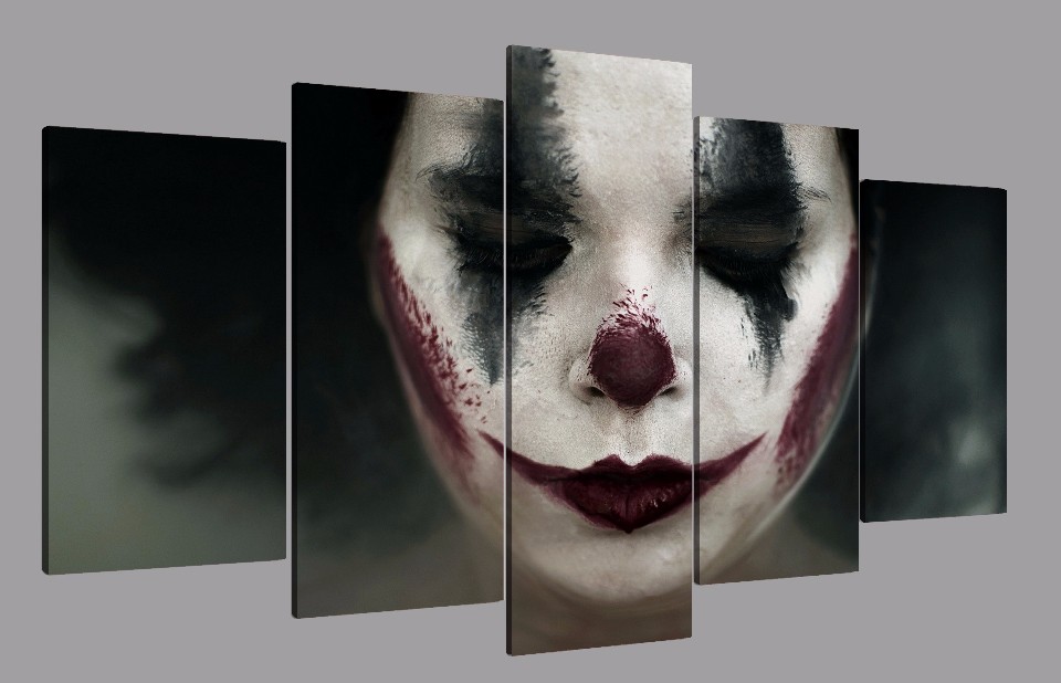  sad clown Painting on canvas print poster drop shipping