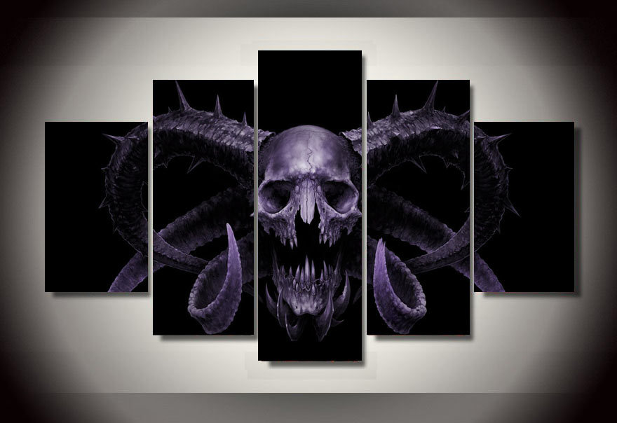 Demon Skull art Painting print poster wall art drop shipping 