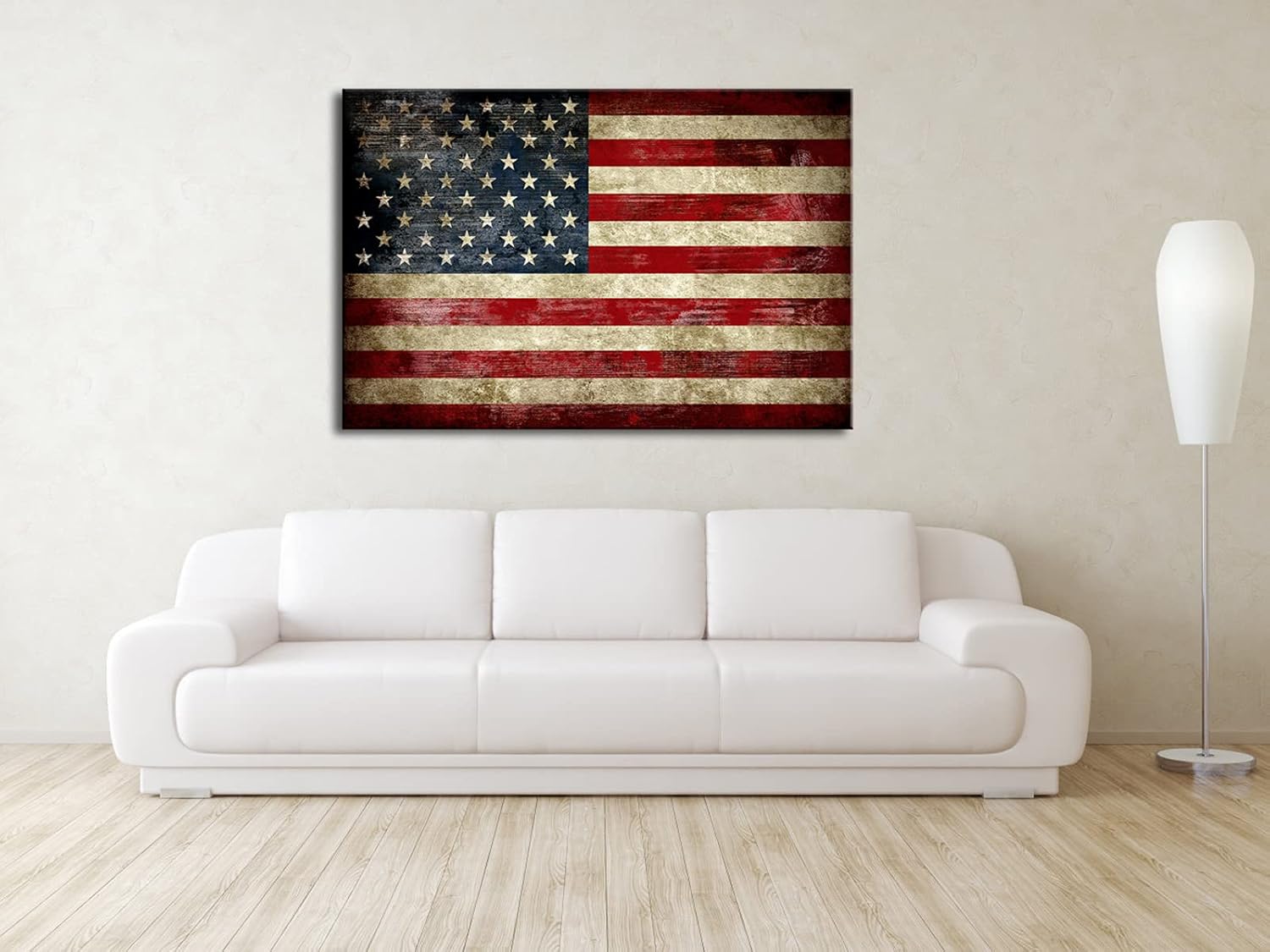 Extra Large Old Vintage American Flag Canvas Living Room Office Home  Prints  drop shipping