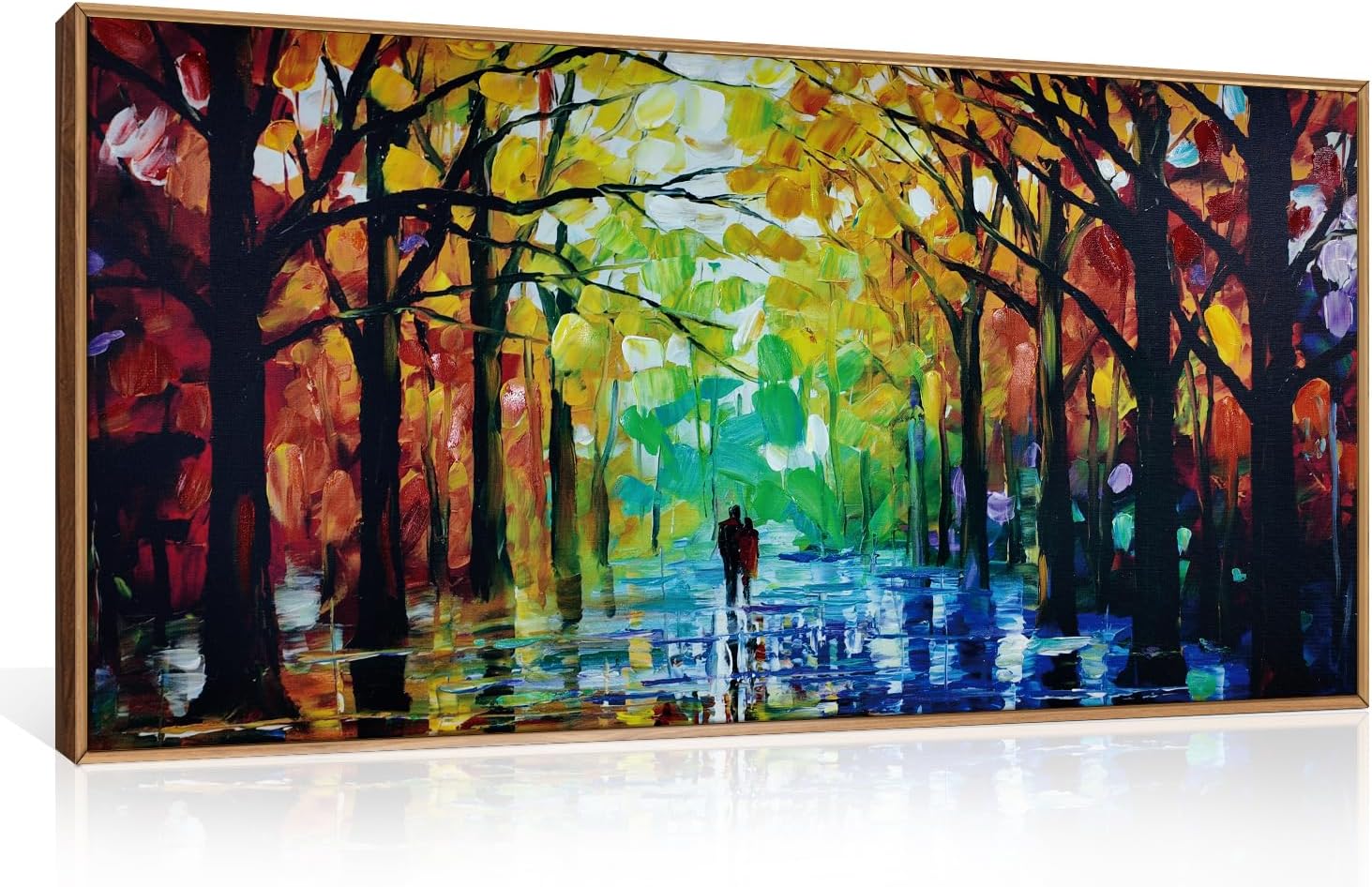  Custom made Walking in The Maple Forest Wall Painting  Living Room, Bedroom, Office, Dining RoomDrop shipping