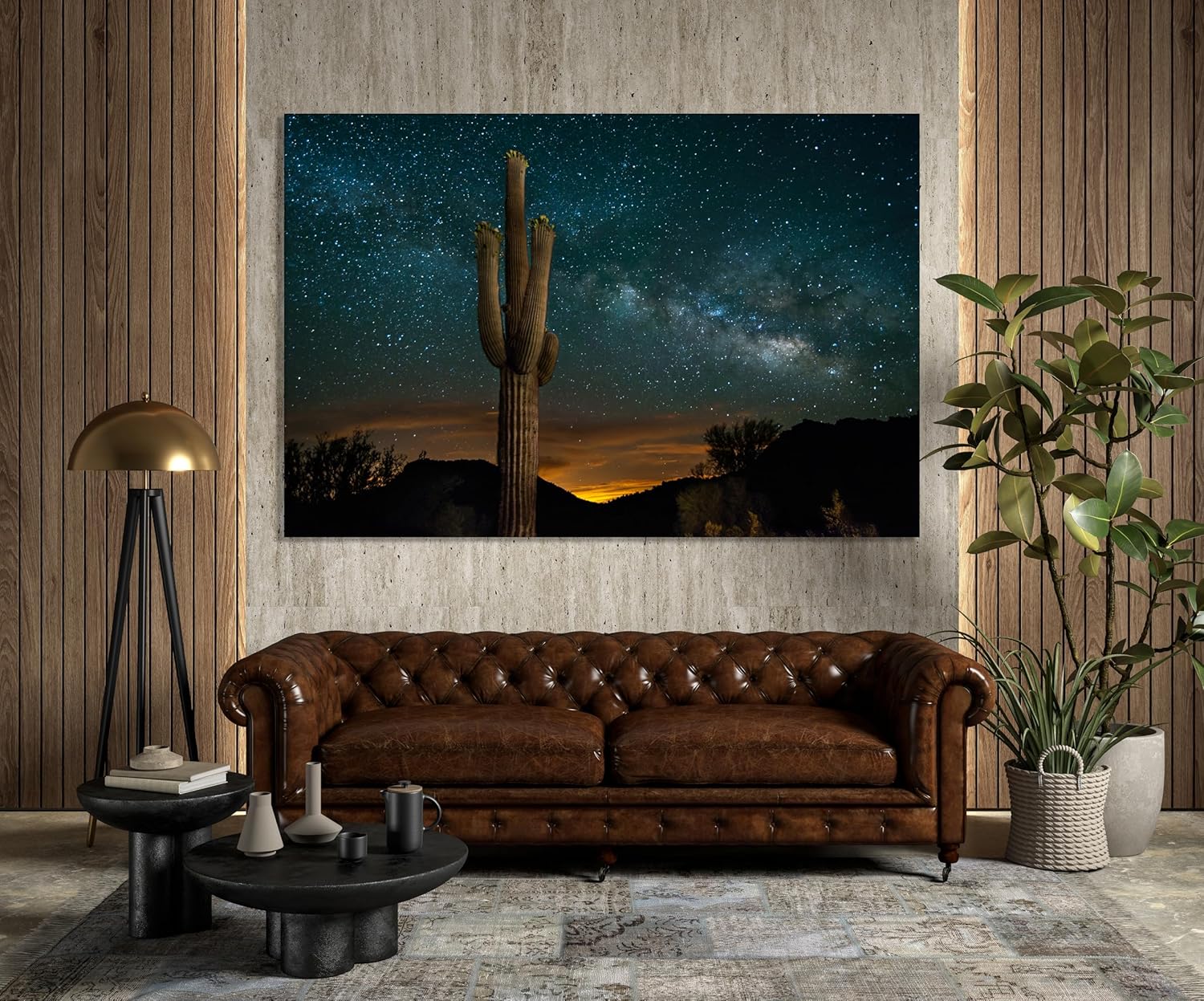 Extra Large Milky Way and Saguaro Cactus of Arizona Dining Room, Bedroom, Bathroom, Living Room Direct shipping 